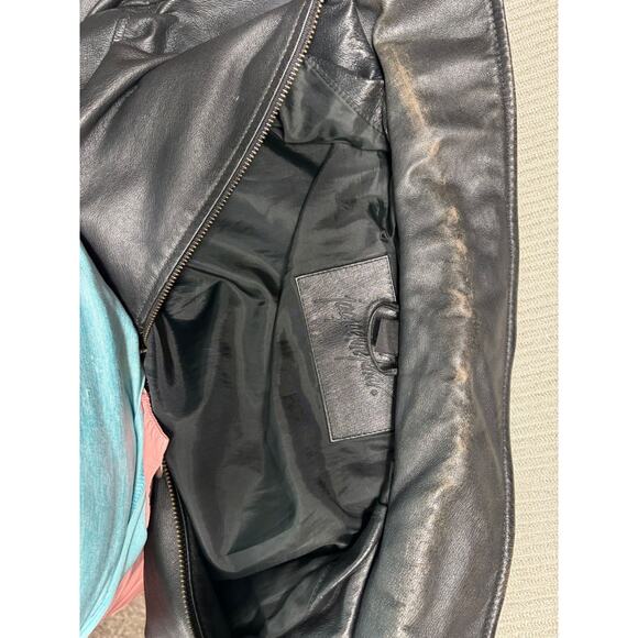 Jacqueline Ferrar Genuine Leather Moto Jacket Womens Size L Black Full Zip Biker - Picture 5 of 9